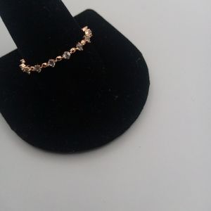 New Gold Sterling Silver Eternity Thin CZ Rin